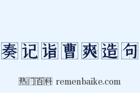 奏记诣曹爽造句是什么意思的图片